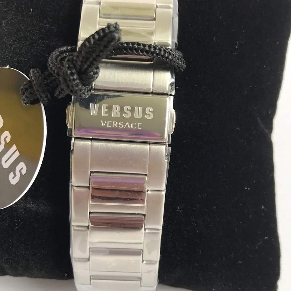Versace Stainless Steel Chronograph Watch - Black Dial